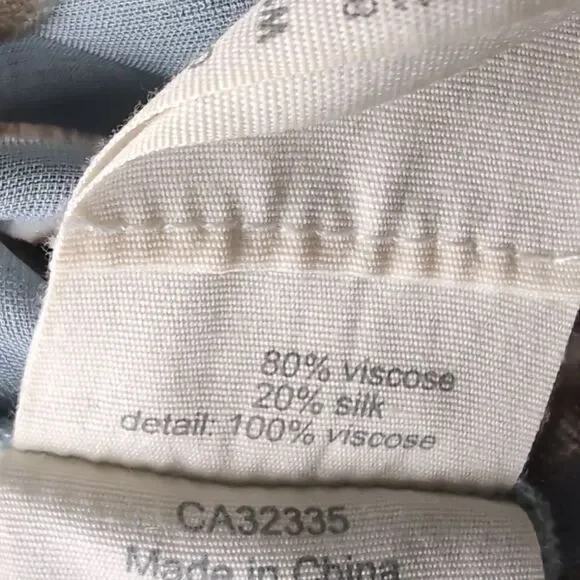 Nile (Swiss Brand) Silk Floral Burnout Velvet  Grey Blue Size M - Picture 5 of 14